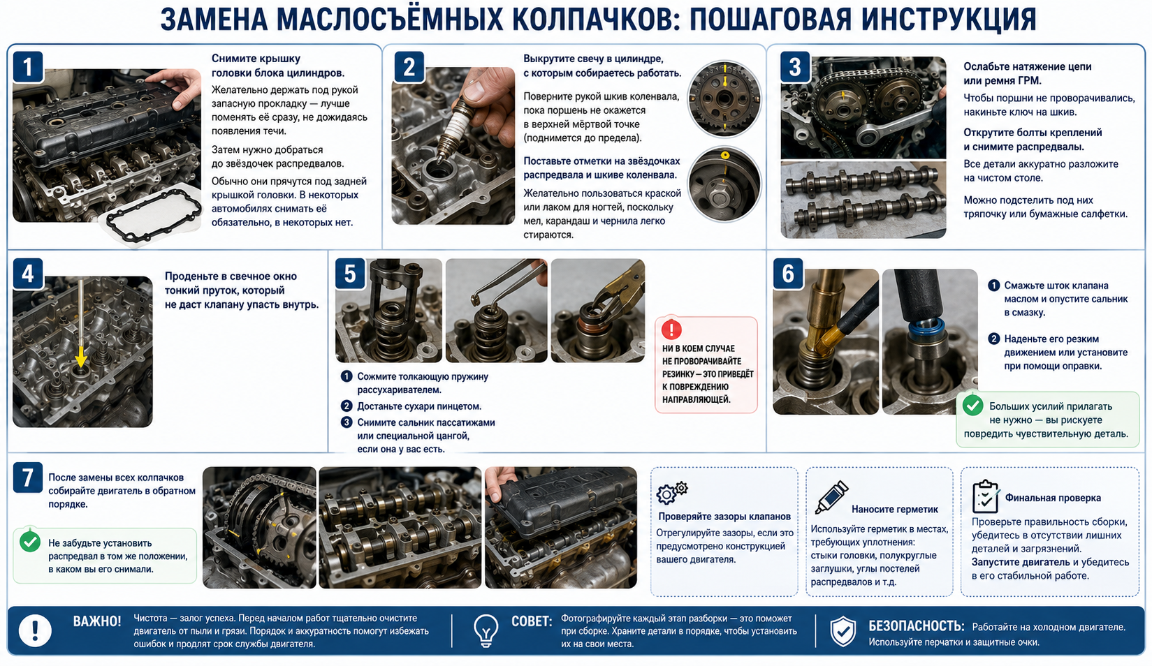 Маслосъемные колпачки