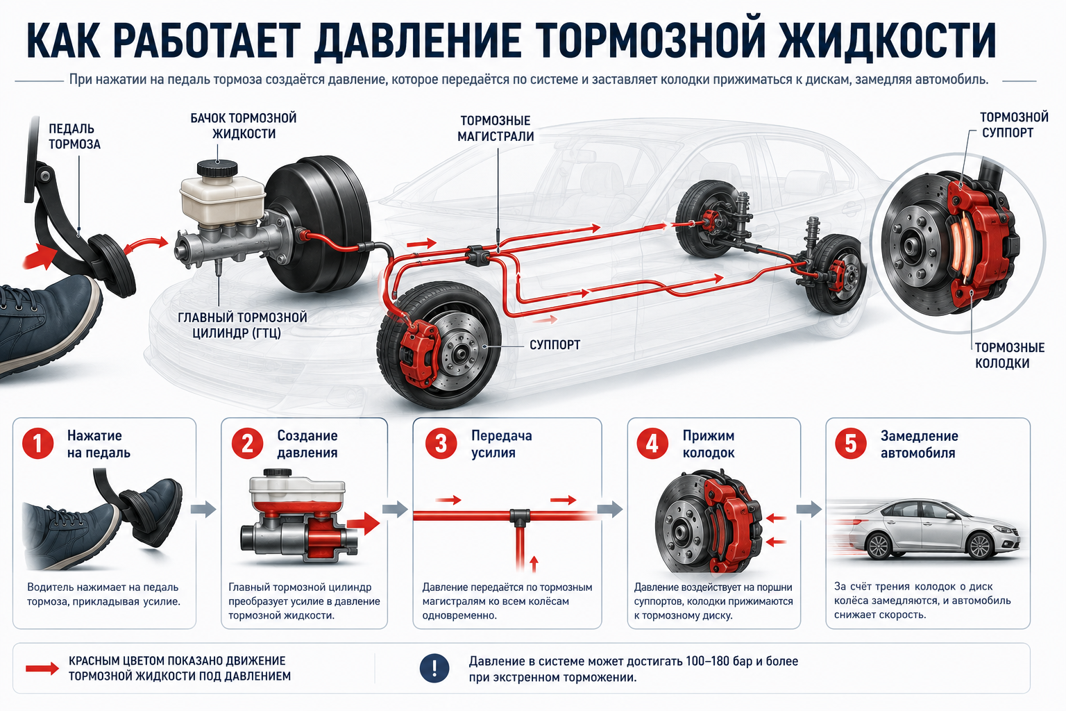 Давление тормозной жидкости