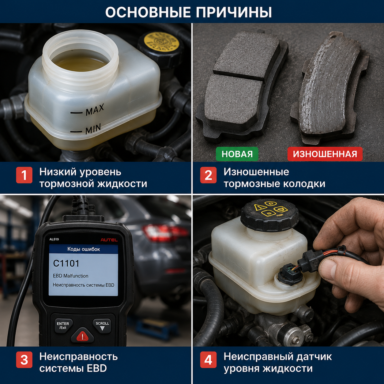Красный восклицательный знак на приборной панели (9)