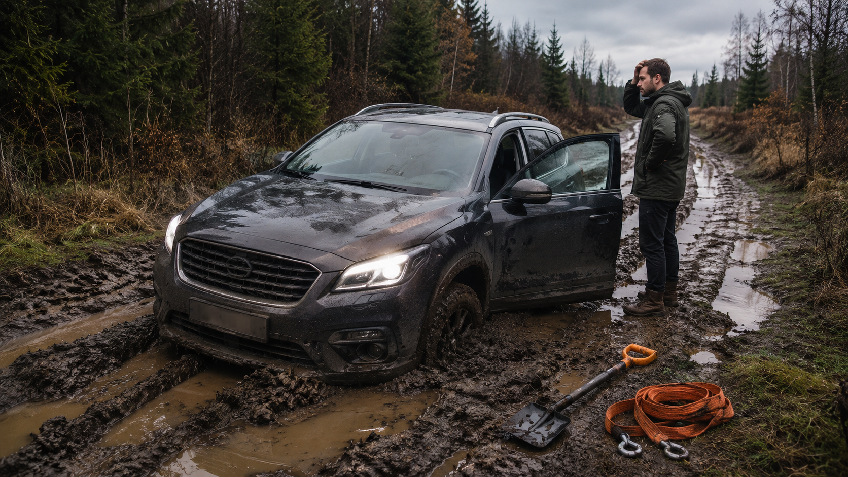 автомобиль застрял