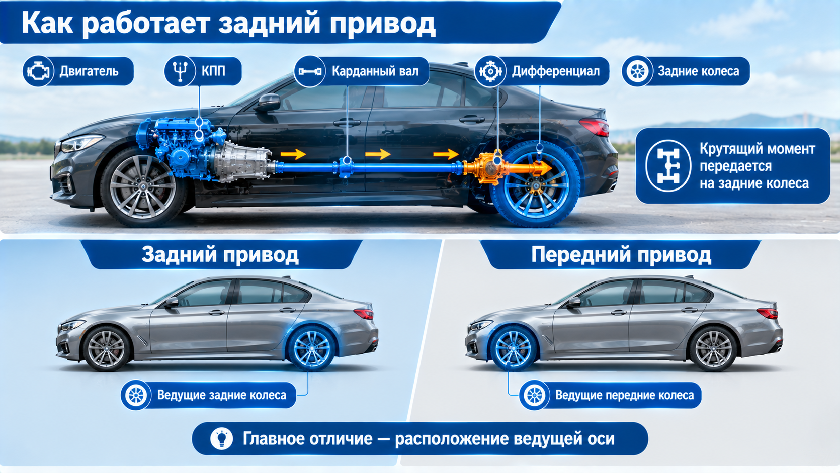 Задний привод автомобиля