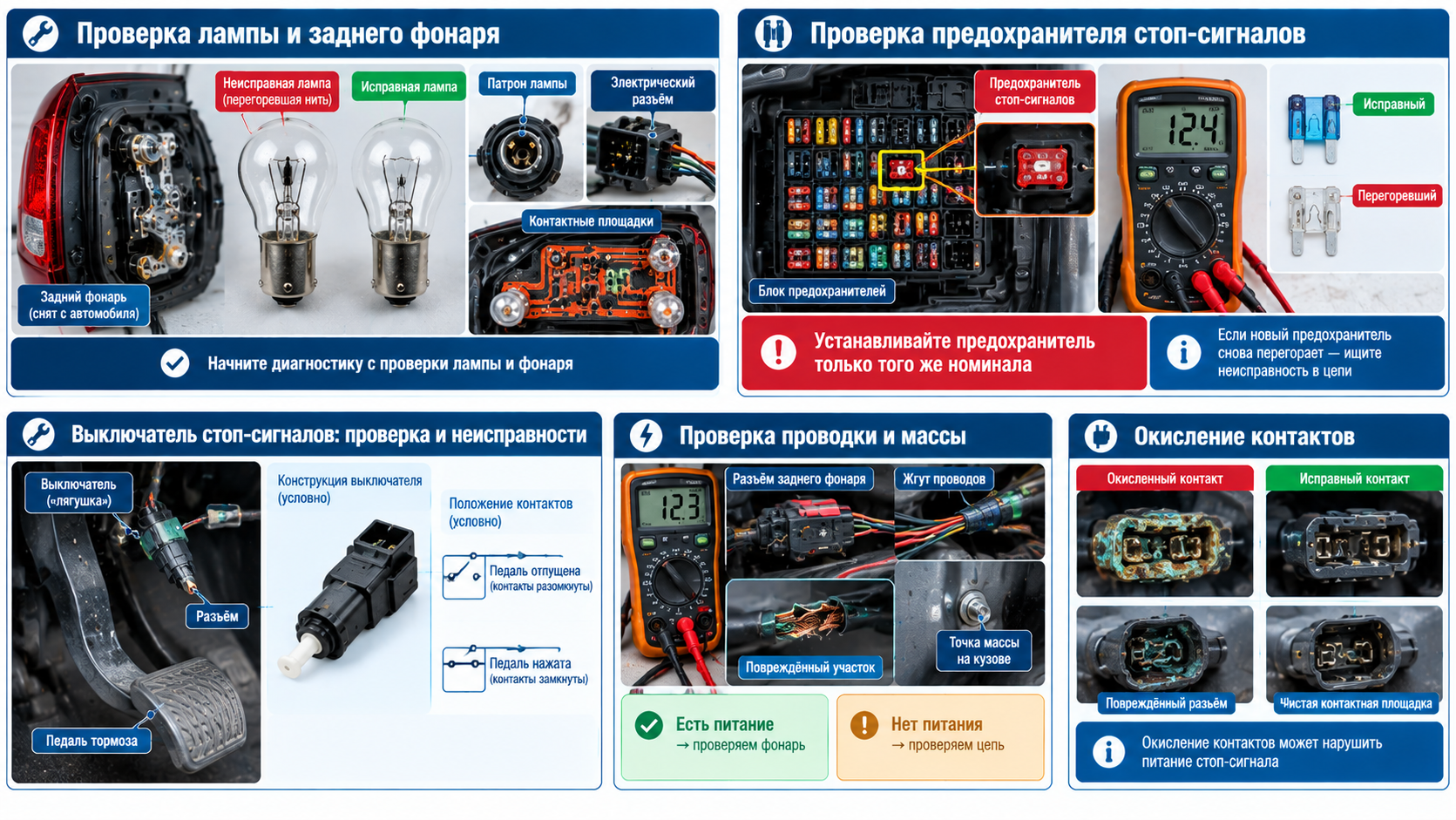 не горят стоп сигналы