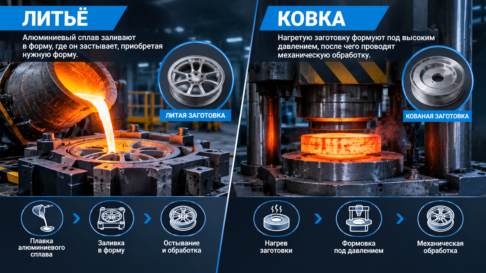 Литьё и ковка производство дисков