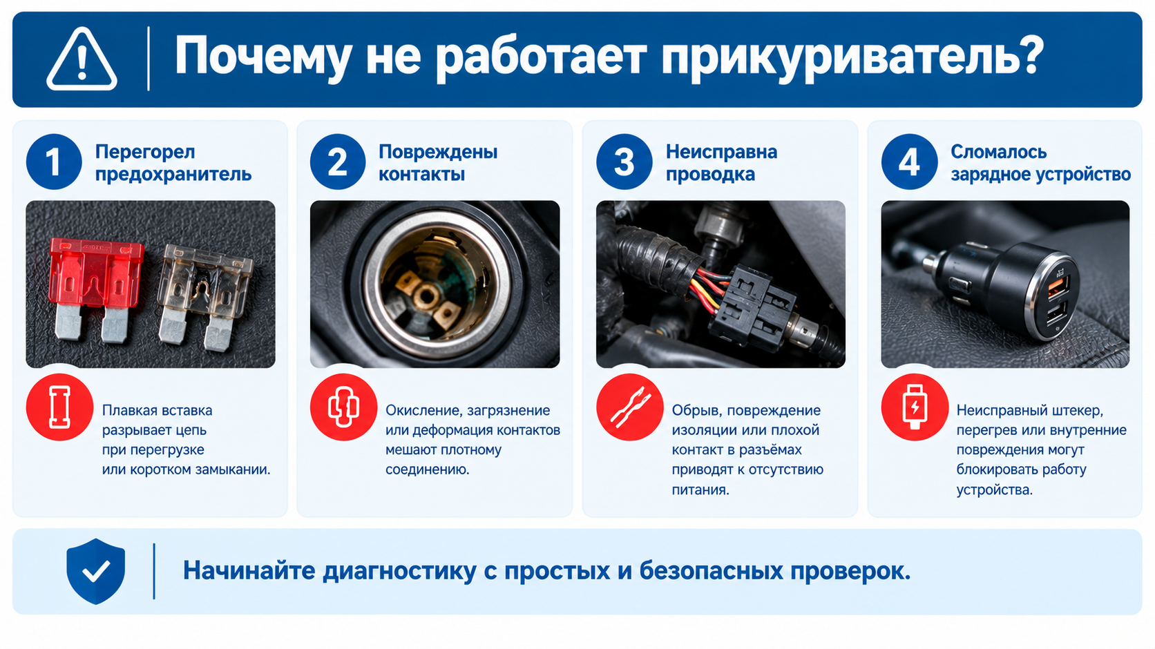 Почему не работает прикуриватель