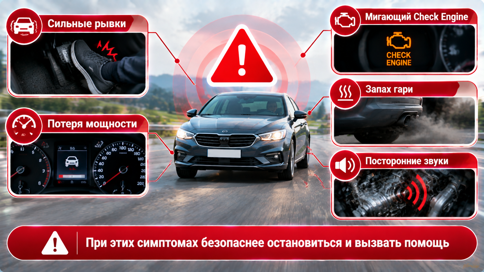 Симптомы неисправности автомобиля